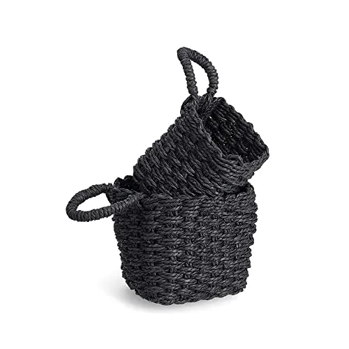 Zeller 14470 Aufbewahrungskorb-Set, 2-tlg., Papiergeflecht, ca. 12 x 12 x 13/15 x 15 x 15 cm