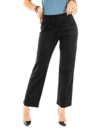 ONLY ONLPOPTRASH-Suki Life MW Pant PNT NOOS - Damen-Hosen mit weitem Beinschnitt, hergestellt aus umweltfreundlicher LENZING ECOVERO Viskose für nachhaltigen Stil und Komfort.