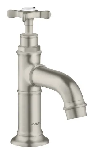 Axor Montreux Standventil 50 mit Kreuzgriff - Edelstahl Optic - Elegante Waschtischarmatur aus Edelstahl, bietet eine stilvolle Lösung und präzise Steuerung für Ihr Badezimmer.