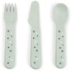Foodie Kinderbesteck-Set Happy dots Grün