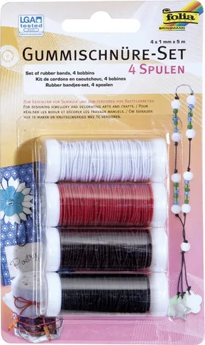 folia Gummischnüre BASIC 4 Farben à 5 m sortiert