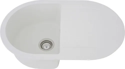 Respekta Phoenix Cristalite Einbauspüle 79 x 50 cm, weiß - Sanitäranlagen & Zubehör – Hochwertige Massivgranitspüle mit 1 Becken, ideal für moderne Küchen, langlebig und pflegeleicht durch innovatives Material.