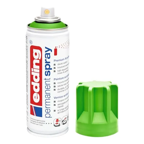 edding Permanent Spray 5200 - Premium-Acryllack in Gelbgrün matt - Schreibutensilien - Schnelltrocknender, UV-beständiger Acryllack, ideal für Innen- und Außenanwendungen auf verschiedenen Materialien.