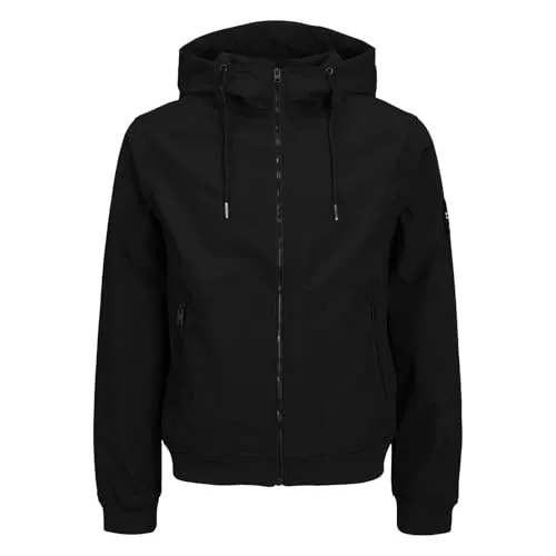Jack & Jones Übergangsjacke Schwarz, Größe L für Herren - Funktionsjacken für Herren: Stylische Übergangsjacke mit weicher Innenseite und Kapuze, ideal für wechselhaftes Wetter.