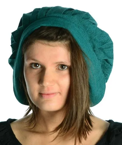 HEMAD Damen Mittelalter Haube mit Schild Baumwolle grün