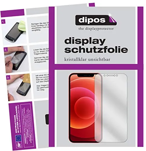 dipos I Schutzfolie kompatibel mit Apple iPhone 12 mini Displayschutz-Folie klar