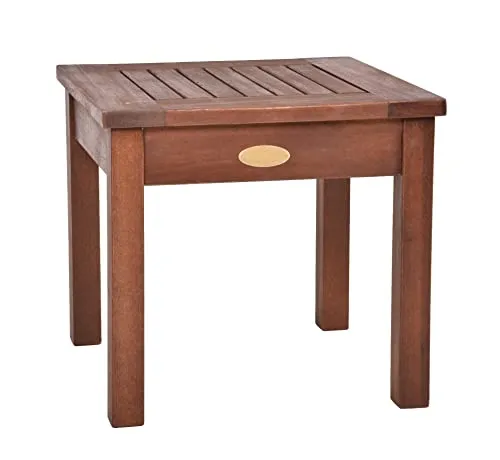 Spetebo Eukalyptus Beistelltisch 40 cm - Dunkelbraun - Beistelltisch aus massivem Eukalyptus Holz, FSC-zertifiziert und witterungsbeständig - ideal für Balkon, Terrasse und Garten. Perfekt für Pflanzen und Deko!