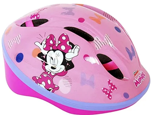 Disney Minnie Bow-Tique Fahrradhelm 52-56 cm - Rosa - Hochwertiger Kinder-Fahrradhelm im original Disney Minnie Mouse Design, verstellbar von 52-56 cm, mit 6 Belüftungsöffnungen für optimalen Tragekomfort und Sicherheit.