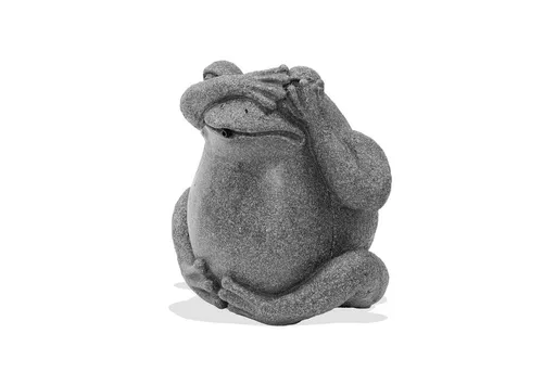 esotec Wasserspeier sitzender Frosch - Teichdekoration mit einer charmanten Froschfigur, aus massivem Kunstharz, ideal für eine entspannende Atmosphäre am Teich und mit 3 m Schlauch für einfachen Anschluss.