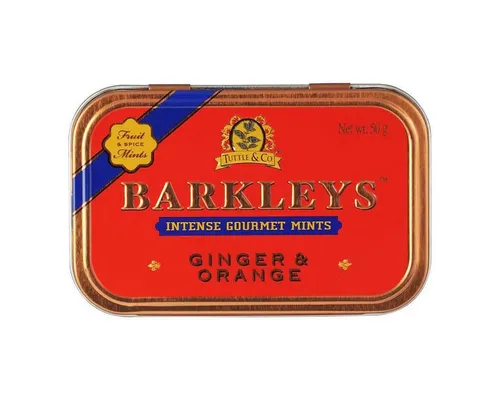 BARKLEYS Süßigkeit, Barkleys Pastillen Tin Ginger und Orange in einer Metalldose 50g