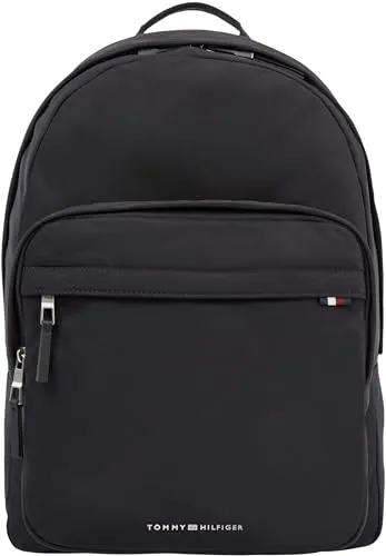 Tommy Hilfiger Herren Rucksack Signature Backpack - Tagesrucksäcke, wasserabweisend und ideal für Arbeit oder Alltag mit praktischem Laptopfach und minimalistischem Design.
