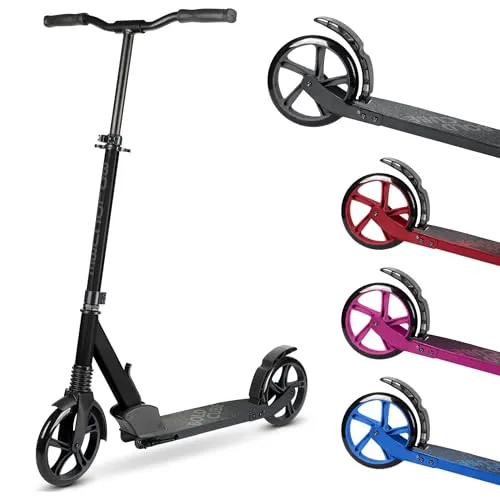 BOLDCUBE Tretroller BIG, schwarz - Der BOLDCUBE BIG Tretroller kombiniert Geschwindigkeit und Komfort. Mit robusten 200-mm-Rädern und Vorderradfederung bietet er ein sanftes Fahrgefühl – ideal für den täglichen Weg oder sportliche Ausflüge. Faltbar und leicht transportierbar.