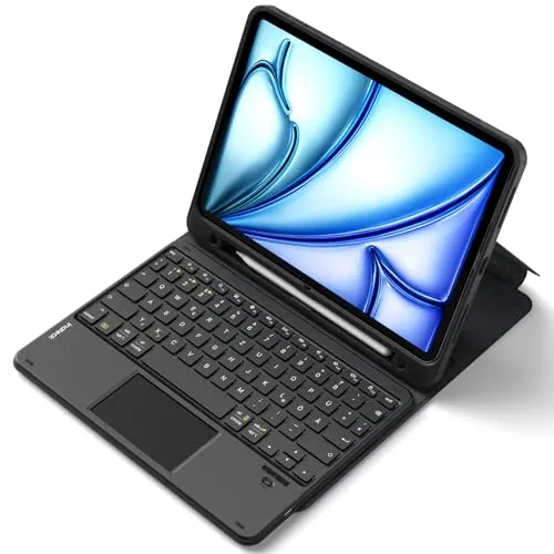 Inateck iPad 10 Generation Hülle mit Tastatur - Kabellose Tastatur mit abnehmbarer magnetischer Tastatur und Touchpad für präzise Bedienung, ideal für das iPad 10. Generation und Pro 11 Zoll, bietet 360°-Rundumschutz und verstellbaren Betrachtungswinkel.