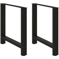 vidaXL Esstischbeine Schwarz 2 Stk. 80x(72-73) cm - Robuste Tischbeine aus pulverbeschichtetem Stahl mit verstellbaren Nivellierfüßen für optimale Stabilität auf unebenen Böden. Ideal für die individuelle Gestaltung deines Esstisches.