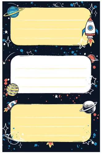 herlitz Buchetiketten Space 76 x 35 mm 3 Blatt à 3 Etiketten