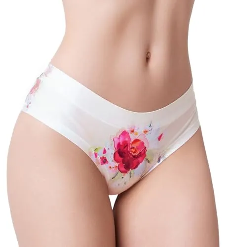 BANANALU Damen Slips mit Print Motiv Flower Blumen Fantasy Unterhosen