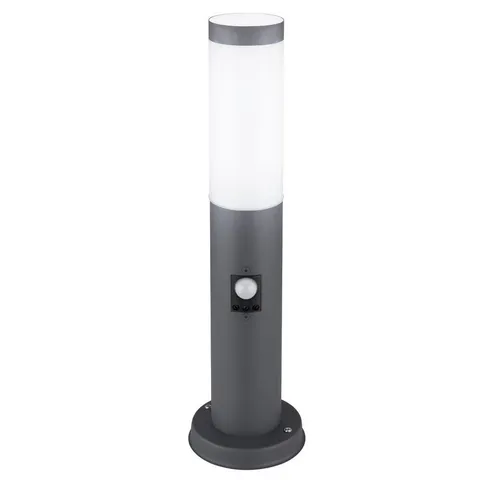 LED Außen Stehleuchte mit Bewegungsmelder, anthrazit - Elegante Sockelleuchte für den Außenbereich mit IP44 Schutz, Bewegungssensor für automatisches Licht und energiesparendem 9W LED Leuchtmittel im Lieferumfang.