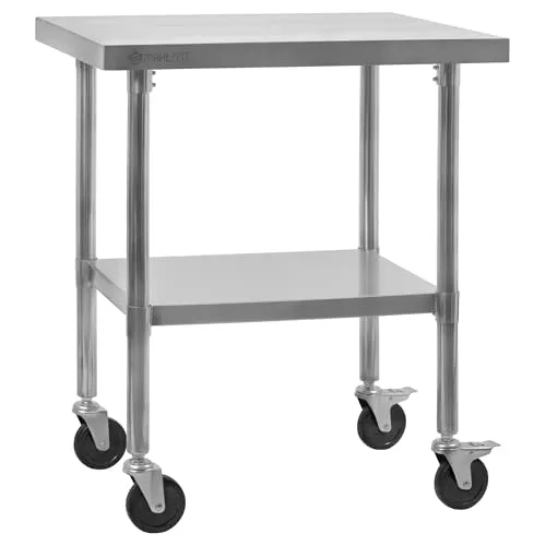 Mahlzeit Edelstahltisch 70 x 60 x 85 cm | Arbeitstisch, Küchentisch, Edelstahl Zubereitungstisch | Gastronomietisch, Serviertisch, Catering Tisch, Küchenplatte | Tisch für Küche und Gastronomie