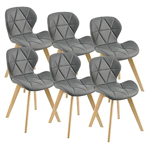 [en.casa] Esszimmerstuhl Älmhult 6-er Set – Komfortable Stühle für Ihr Zuhause - Esszimmerstühle im 6er Set, ideal für Esszimmer und Küche. Bequeme Polsterung und stabile Buchenholzbeine sorgen für hohen Sitzkomfort und Langlebigkeit.