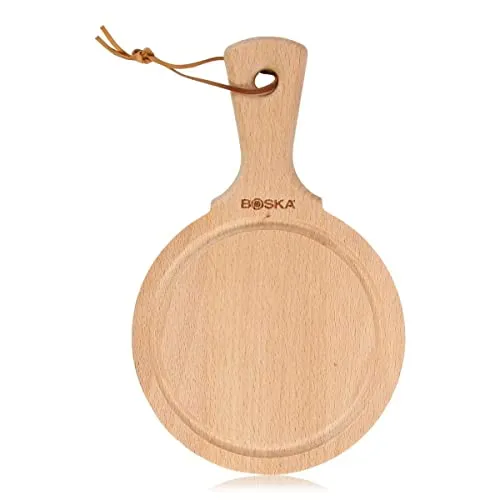Boska Servierbrett Rund Amigo S/für das präsentieren von Käse und Snacks / 15 cm/Holz/Braun / 240 x 150 x 16 mm