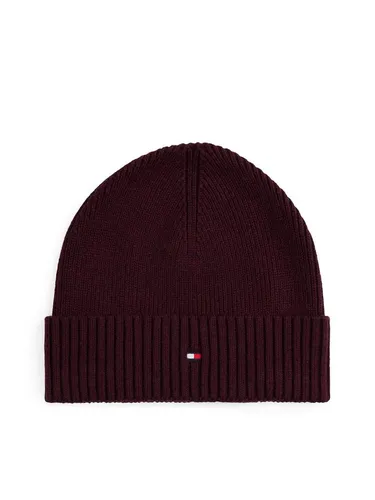 Tommy Hilfiger TH FLAG PIMA COTTON BEANIE - Stylische Strickmütze aus weicher Baumwollmischung, maschinenwaschbar und ideal für kühle Tage – perfekt für Casual-Looks und Bad Hair Days.