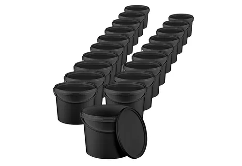 BenBow Eimer mit Deckel 5l schwarz - Lebensmittelechter Aufbewahrungsbehälter, luftdicht und auslaufsicher - ideal für die Lagerung von Flüssigkeiten, Pulvern und lichtempfindlichen Produkten.