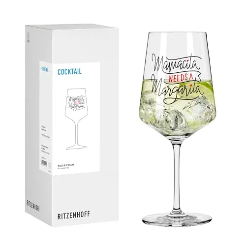 RITZENHOFF 8171016 Cocktail-Glas 500 ml, Serie Sprüche, mit lustigem Schriftzug Mamacita - modern, Made in Germany