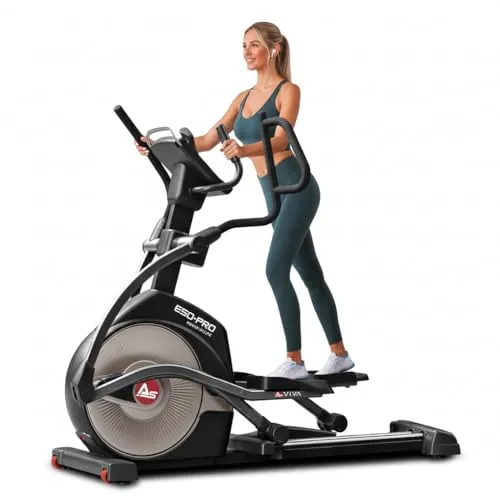 AsVIVA Ellipsentrainer E50 Pro - Fitness Crosstrainer für 150kg - Crosstrainer mit drehzahlgesteuertem LCD-Bildschirm, über 15 Programmen und einem Benutzergewicht von bis zu 150 kg, ideal für effektives Training zu Hause.
