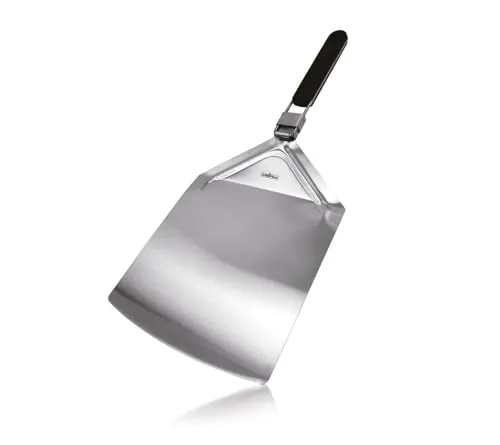 Grillfürst Pizzaheber aus Edelstahl, klappbar - Pizzaschaufel für vielfältige Köstlichkeiten - Pizzapfannen - Klappbare Edelstahl-Pizzaschaufel mit 24 x 25 cm Fläche, ideal für sicheres Transportieren von Pizza, Brot und Flammkuchen.