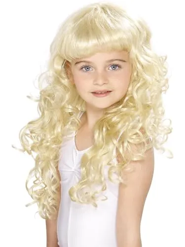 Smiffys Prinzessin Kinderperücke, Blonde, Lockig Halloween