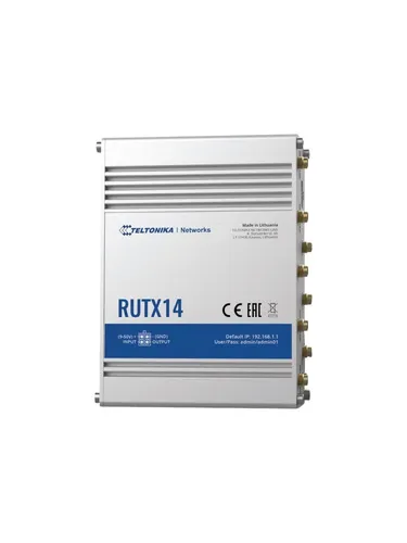 Teltonika RUTX14 LTE 4G Cat12 Router - Silber, leistungsstarker Industrierouter mit dual SIM Failover und 5x Gigabit Ethernet Ports