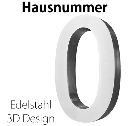 V2Aox Edelstahl Hausnummer 20 cm – Designer-Hausnummer 3D - Hochwertige Edelstahl-Hausnummer im eleganten Design. Ideal für eine stilvolle Hausnummerierung. Einfache Montage mit unsichtbaren Bolzen und enthaltenen Dübel. Erhältlich in allen Ziffern sowie den Buchstaben 