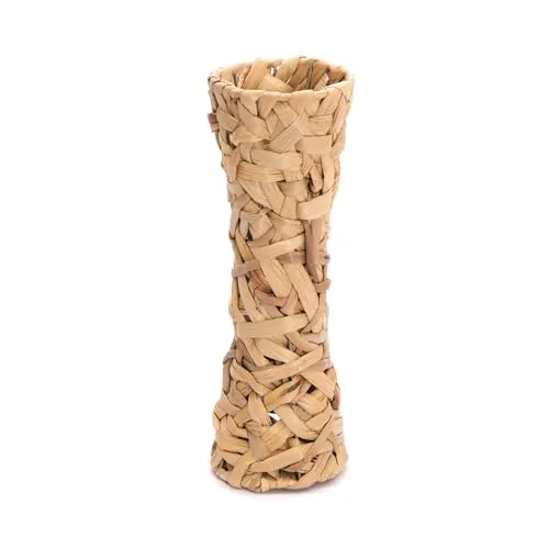 CREEDWOOD Geflochtene Bodenvase Malida aus Wasserhyazinthe - Vasen aus Wasserhyazinthe, 40 cm hoch, ideal für Boho-Wohnzimmer und als Übertopf für Trockenblumen. Jedes Stück ist ein einzigartiges Unikat mit natürlichem Charme.