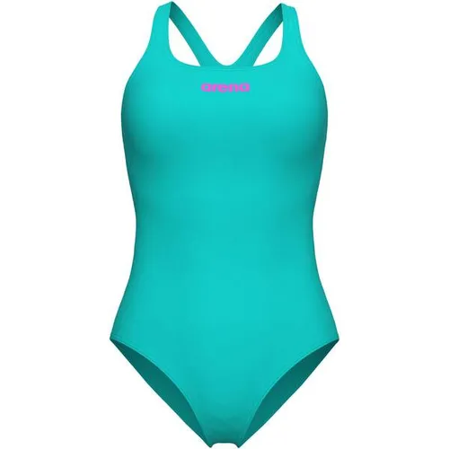 arena Damen Team Pro Solid Badeanzug, Water-Shocking Pink, 38 EU - Hochwertiger, chlorbeständiger Badeanzug aus 51% recyceltem Polyester. Ideal für Wettkampfschwimmer und regelmäßige Nutzung, mit UV-Schutz UPF 50+ und schnelltrocknendem Material.