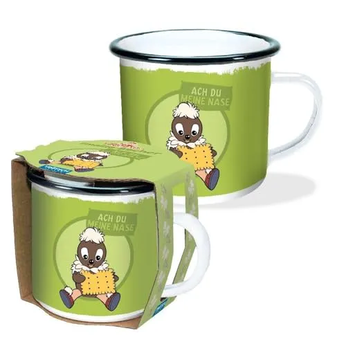 Trötsch Unser Sandmännchen Emaille-Becher Ach du meine Nase: Emaille-Becher Pitti, White