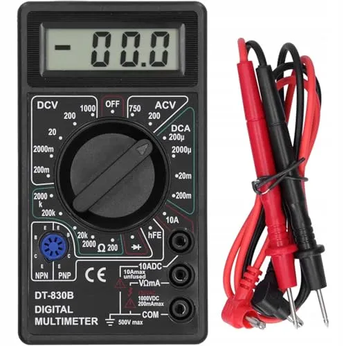 Rosfix DT-830B – Digitales Multimeter | LCD-Display, AC/DC Spannung, Stromstärke, Widerstandsprüfung | Universell für Elektriker, Heimwerker | Elektronik-Messgerät