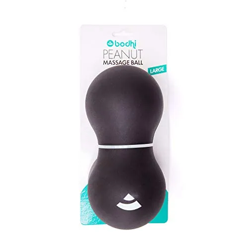 Bodhi Peanut Massageball | Ideal für große Muskelpartien | Triggerpoint- und Faszien-Massage-Ball | Large: Ø 10 x 21 cm | schwarz