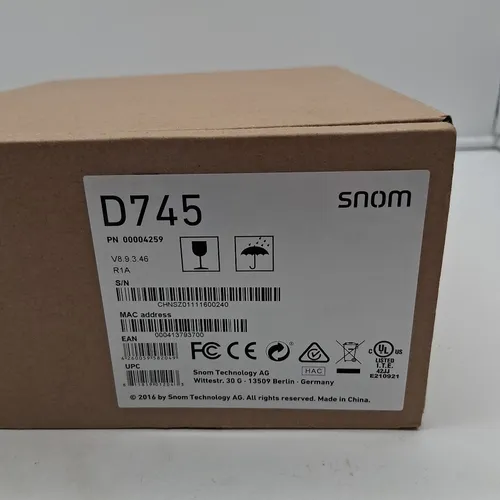 Snom D745 VoIP Telefon 3 Wege Anruffähigkeit SIP 12 Leitungen schwarz PN 4259