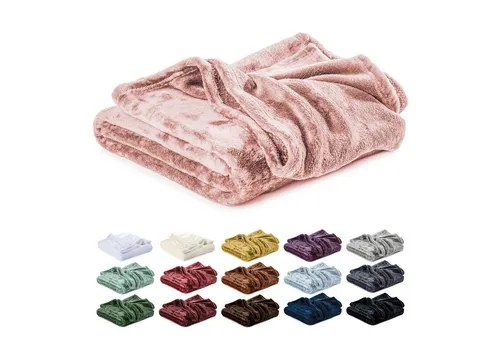 Wohndecke Kuscheldecke, Fleecedecke, Wolldecke flauschig und weich, Lavea, Mikrofaser, Atmungsaktiv & Hautfreundlich