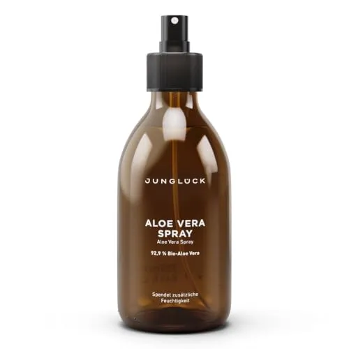 Junglück Aloe Vera Spray - vegane Feuchtigkeitspflege 250ml - Tagespflege mit 250ml Aloe Vera Spray, vegan und ideal zur intensiven Feuchtigkeitsversorgung der Haut.