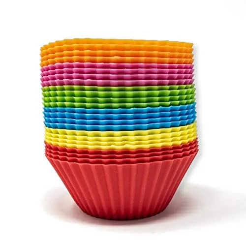 mixed24 24er Pack bunte Silikon Muffinförmchen Muffinbecher Backformen Cupcakes