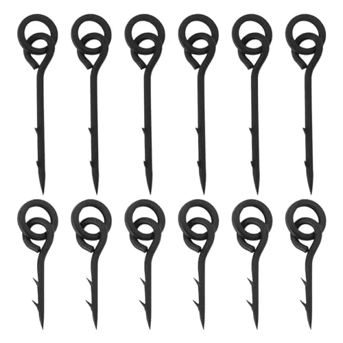 eMagTech Boilie-Haken mit Ring-Köderschraube, 10 mm/15 mm, mit runder Verbindungsschlaufe, drehbar, Köderhaken, Madenhaken für Karpfen, Barbe, Angelzubehör, 30 Stück