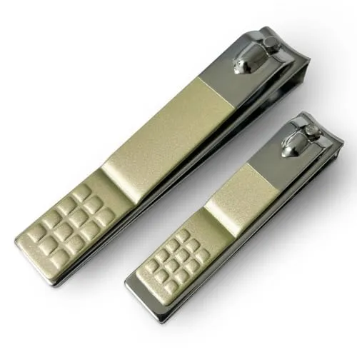 LAC FOR YOU 2 Stück Nagelknipser Set – Edelstahl Nagelknipser Fußnägel und für Hände, Ergonomisches Design mit Integrierter Feile – Nail Clipper Reisefreundlich, Grün