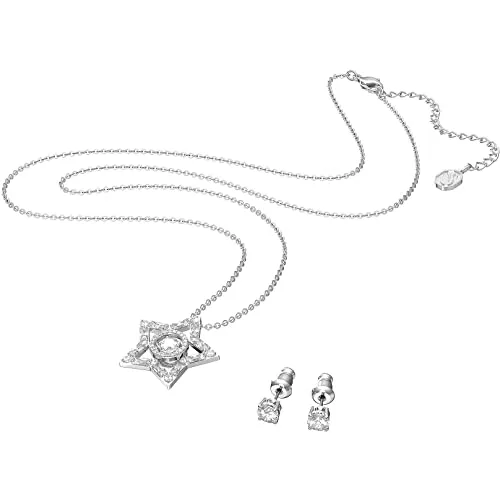 Swarovski Damen Schmuckset Stella mit Halskette und Ohrsteckern - Elegantes Schmuckset aus hochwertigem Edelstahl mit funkelnden Kristallen. Ideal für besondere Anlässe und verleiht jedem Outfit einen Hauch von Glamour.