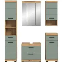 xonox.home Bad Scout X06N3B21 Badkombination - Komplettprogramme für Badezimmer, modernes Design in Salbei und Artisan Eiche, bietet großzügigen Stauraum und ist pflegeleicht für langlebige Nutzung.