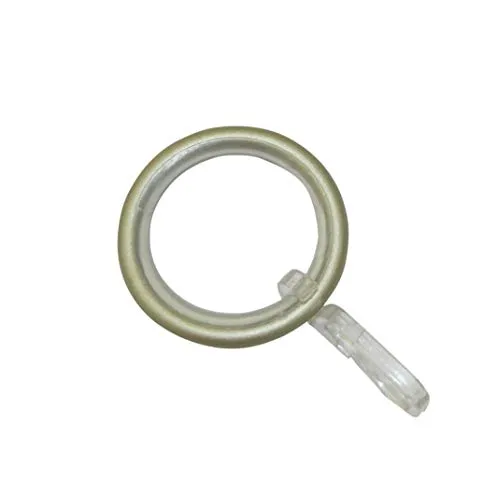 Gardinia Gardinenringe Elba, 10 Stück, Inkl. Gleiteinlage und Faltenlegehaken, Ø 29/38 mm, Breite 3,5 mm, Metall, Champagner 36149
