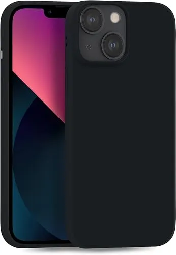 MyGadget Hülle kompatibel mit iPhone 13 - robuste Handyhülle TPU Case Slim Silikonhülle - Back Cover Kratzfest Schutzhülle matt Schwarz