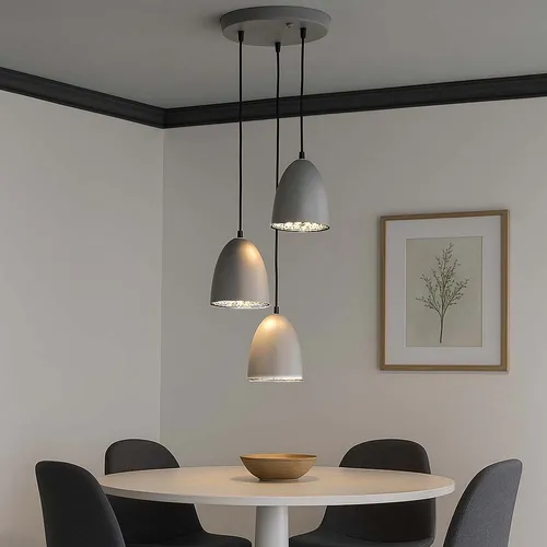 Elegante 3-flammige Hängeleuchte in titanfarben