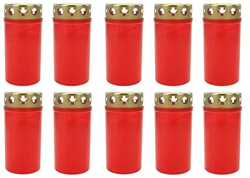 Beste Wahl Grablicht Nr. 3 rot mit Rot, 10 Stück