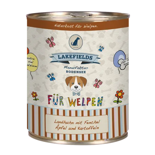 Lakefields Dosenfleisch-Menü Huhn für Welpen, 6 x 800 g